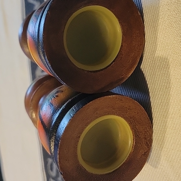 Tropical Tiki Style Salt n Pepper Shakers,Palm Trees,Sunsets,Vintage - Picture 2 of 3